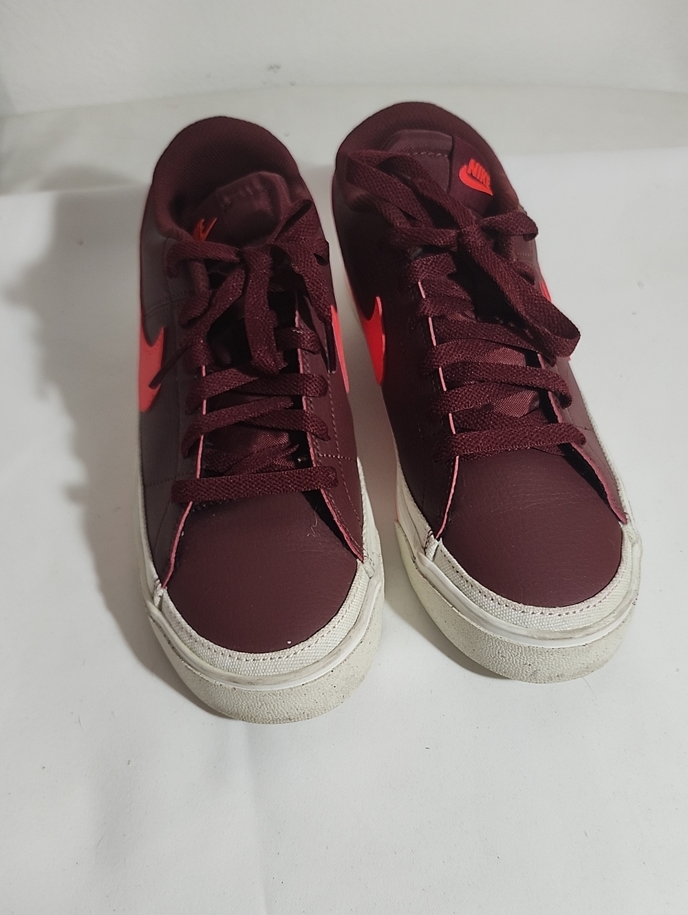 Nike Kids Maroon Sneakers with Bright Red Swoosh